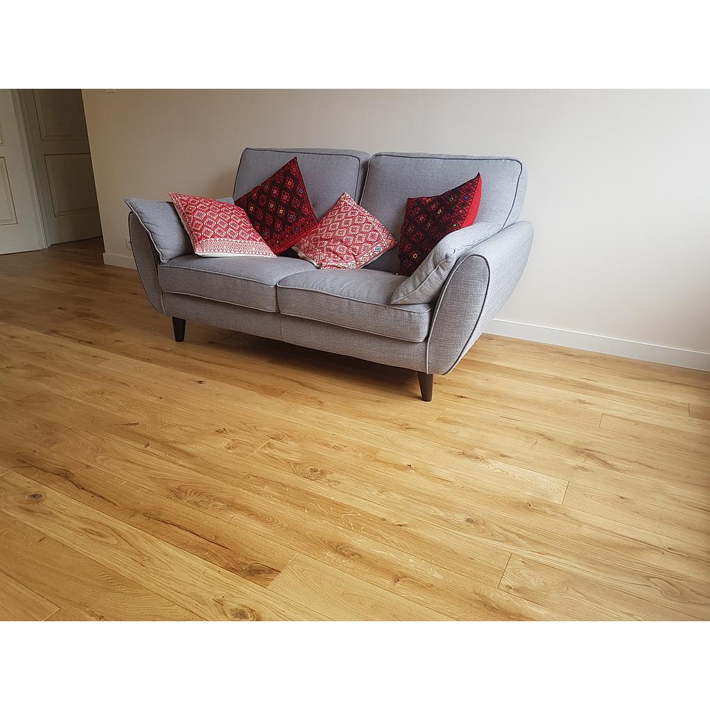 CITY - PQT MASSIF CHENE 14*130*300   - 1500 4CH Brossé Verni Mat (1,95m2)